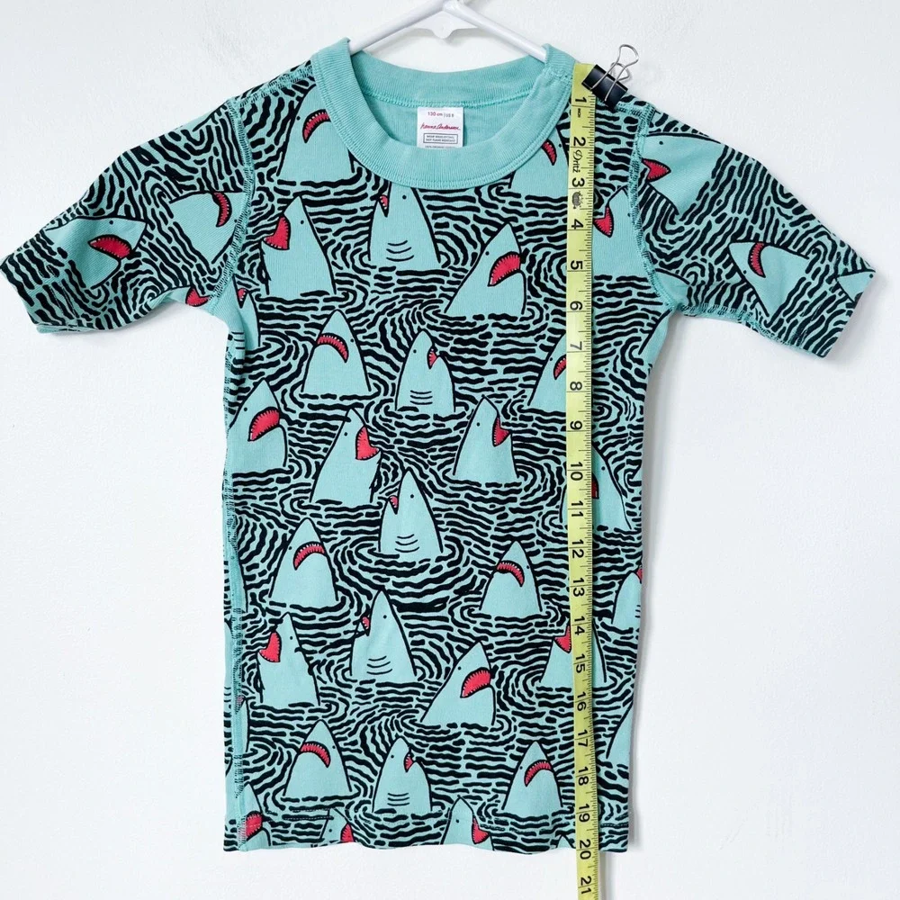 Hanna Andersson Shark‎ Print Organic Cotton Pajama Top Boys 8